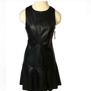 NWT She + Sky Black Faux Leather Dress
